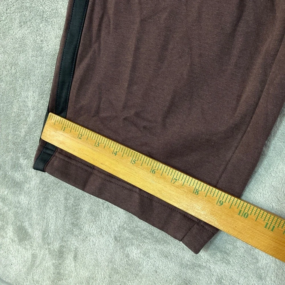 NWT adidas Wide Leg Fleece Sweatpants Men's Large Shadow Brown Cotton Fleece